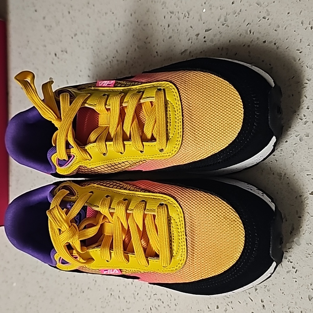 Fila Women's Yellow and Black Sneakers - Picture 1 of 8